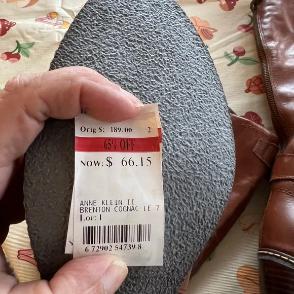 Ann Klein 11 Cognac Brenton Leather Womens size 7 NWT - Picture 4 of 4